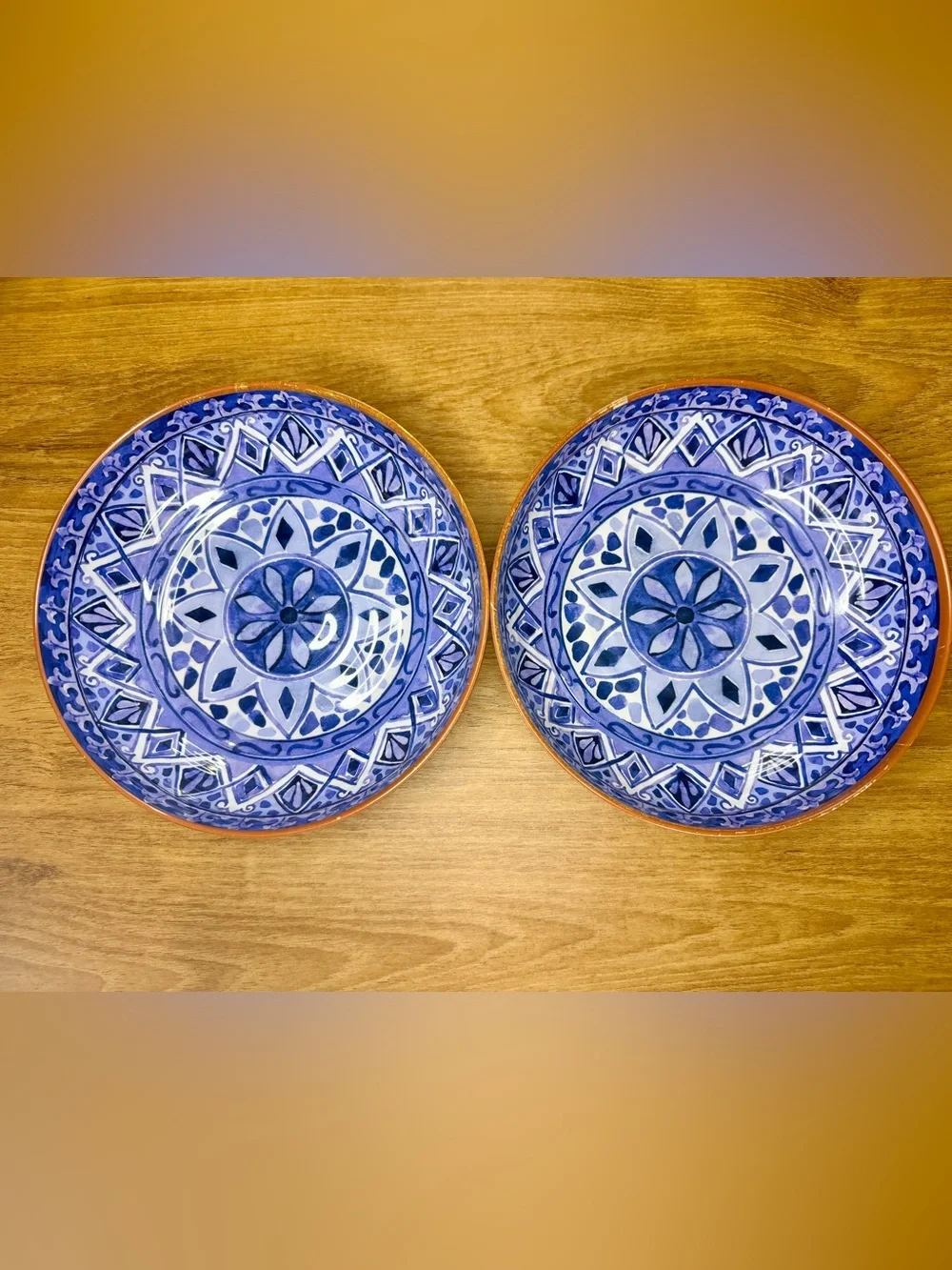 Tommy Bahama Mandala Blue Pattern melamine Bowls Set of 2 Outdoor Patio 8